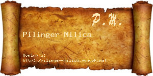 Pilinger Milica névjegykártya